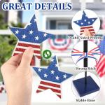 Sereliy 3 PCS Veterans Day Table Decorations Wooden Star Set, Rustic Patriotic 4th of July Tiered Tray Decor, Red White and Blue Decorations Veterans Day for Home (Stripe)