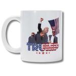 Attack on Trump Ceramic Coffee Mug – Double-Sided with Shot Survivor Fist Pump at Pennsylvania Rally Design – Celebrating Strength and Patriotism – Gift for Supporters, 45th & 47th President
