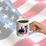 Attack on Trump Ceramic Coffee Mug – Double-Sided with Shot Survivor Fist Pump at Pennsylvania Rally Design – Celebrating Strength and Patriotism – Gift for Supporters, 45th & 47th President