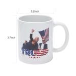 Attack on Trump Ceramic Coffee Mug – Double-Sided with Shot Survivor Fist Pump at Pennsylvania Rally Design – Celebrating Strength and Patriotism – Gift for Supporters, 45th & 47th President