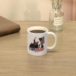 Attack on Trump Ceramic Coffee Mug – Double-Sided with Shot Survivor Fist Pump at Pennsylvania Rally Design – Celebrating Strength and Patriotism – Gift for Supporters, 45th & 47th President