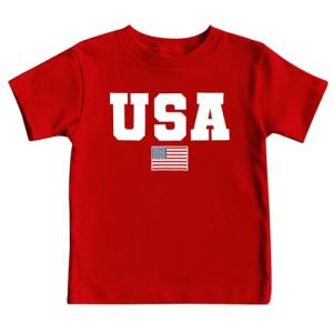 COMIZI 4th of July Shirts Toddler Boys Girls American Flag USA T-Shirt Kids Patriotic Tee Tops