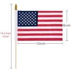 12 Pack Small American Flags on Stick Small US Flags/Mini American Flags for Outside 8x12 Inch American Hand Held Stick Flags with Kid-Safe Spear Top, Patriotic Veterans Day Decorations, 4th of July Decorations