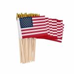 12 Pack Small American Flags on Stick Small US Flags/Mini American Flags for Outside 8x12 Inch American Hand Held Stick Flags with Kid-Safe Spear Top, Patriotic Veterans Day Decorations, 4th of July Decorations