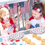 Whaline 72Pcs Patriotic Party Tableware Set Red Blue Star Disposable Dinnerware 48Pcs Paper Plate 24Pcs Napkin for 4th of July Independence Day Party Supplies Table Decor