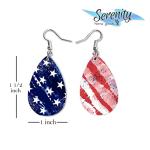 4th of July USA Dangle Earrings Set | Cute Girls Womens Jewelry Earings | Double Sided Print | Holiday Gifts | Independence Day Summer Decorations | Gnome Tie Dye Flag Red White Blue Patriotic