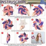 26 Pcs 4th of July Decorations,Patriotic Stars Yard Signs,Patriotic Stars and Stripes Pinwheels,Flags，Red White and Blue Decor Independence Day Parade Outdoor Yard Garden Party Decor