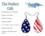 4th of July USA Dangle Earrings Set | Cute Girls Womens Jewelry Earings | Double Sided Print | Holiday Gifts | Independence Day Summer Decorations | Gnome Tie Dye Flag Red White Blue Patriotic