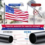 ESTTOP 5 FT Flag Pole Kit with 3x5 American Flag, Tangle Free Spinning Weather Resistant Rustproof Stainless Steel Flagpole with Base for 1" Dia Flag Pole Holder for Outside House, Wall (Black)