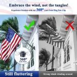 ESTTOP 5 FT Flag Pole Kit with 3x5 American Flag, Tangle Free Spinning Weather Resistant Rustproof Stainless Steel Flagpole with Base for 1" Dia Flag Pole Holder for Outside House, Wall (Black)