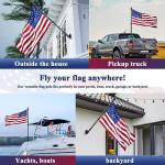 ESTTOP 5 FT Flag Pole Kit with 3x5 American Flag, Tangle Free Spinning Weather Resistant Rustproof Stainless Steel Flagpole with Base for 1" Dia Flag Pole Holder for Outside House, Wall (Black)