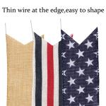 Patriotic Decor Bows for Wreaths,Burlap Red White Blue Stripe Stars Tree Topper Bow for 4th of July,Independence Day,Memorial Day,Veteran's Day,Front Door Indoor Outdoor Decorations