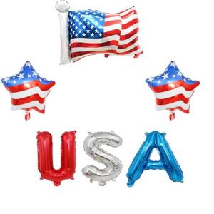 GDLCETK Party in The USA 4th of July Balloons Red White Blue Decorations with American Flag USA Patriotic Balloons for Fourth of July Party Decorations