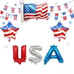 GDLCETK Party in The USA 4th of July Balloons Red White Blue Decorations with American Flag USA Patriotic Balloons for Fourth of July Party Decorations