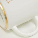 COLLECTIVE HOME - Monogram Ceramic Mug, 15oz Patriotic Letter Tea Cup, Elegant Independence Day Design, Personalized Mug for 4th of July, Ideal Gift for Him, Brother, or Father, White (M)