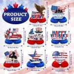 JULMELON 8PCS Veterans Day Table Decorations, Honeycomb Centerpieces, 3D Double Sided Happy Veterans Day Centerpieces for Tables Patriotic Decor Thank You Veterans Theme Party Supplies