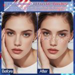 Boko 10Pcs Patriotic Temporary Tattoos, Red White Blue Independence Day Freckle Tattoos for Freckle Makeup, Waterproof Fake Freckles Makeup Patches for 4th of July Memorial Day Veterans Day Flag Party