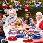JULMELON 8PCS Veterans Day Table Decorations, Honeycomb Centerpieces, 3D Double Sided Happy Veterans Day Centerpieces for Tables Patriotic Decor Thank You Veterans Theme Party Supplies