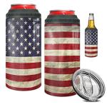 winorax American Flag Tumbler 4-in-1 Design 12oz Stainless Steel Insulated Tumblers 4th Of July Cups With Lids Coffee Travel Mug Cup For Men Boys Dad Grandpa Fathers Day