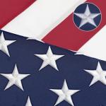 American Flag 3x5 FT for Outside - TearProof & Fade-Resistant USA Flag, Embroidered Stars, Sewn Stripes, Brass Grommets, UV & Weather-Resistant Spun Polyester, Perfect for High Winds & 4th of July