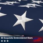 American Flag 3x5 FT for Outside - TearProof & Fade-Resistant USA Flag, Embroidered Stars, Sewn Stripes, Brass Grommets, UV & Weather-Resistant Spun Polyester, Perfect for High Winds & 4th of July