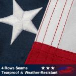 American Flag 3x5 FT for Outside - TearProof & Fade-Resistant USA Flag, Embroidered Stars, Sewn Stripes, Brass Grommets, UV & Weather-Resistant Spun Polyester, Perfect for High Winds & 4th of July