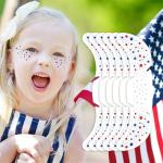 Go Ho Patriotic Red White and Blue Glitter Freckles Face Tattoo,4th of July Freckles Sparkle,4th of July Outfits for Women Kids,Fourth of July Glitter Stickers on Independence Day,6 Pcs