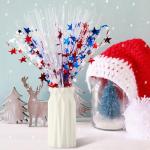 Thiccywoov 12 Pcs Christmas Table Centerpiece Decoration Metallic Plastic Glitter Foil Blue Red White Star Centerpieces Holiday Table Decorations for Xmas Home Coffee Kitchen Dining Tables Wedding