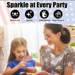 Go Ho Patriotic Red White and Blue Glitter Freckles Face Tattoo,4th of July Freckles Sparkle,4th of July Outfits for Women Kids,Fourth of July Glitter Stickers on Independence Day,6 Pcs