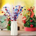 Thiccywoov 12 Pcs Christmas Table Centerpiece Decoration Metallic Plastic Glitter Foil Blue Red White Star Centerpieces Holiday Table Decorations for Xmas Home Coffee Kitchen Dining Tables Wedding
