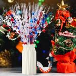 Thiccywoov 12 Pcs Christmas Table Centerpiece Decoration Metallic Plastic Glitter Foil Blue Red White Star Centerpieces Holiday Table Decorations for Xmas Home Coffee Kitchen Dining Tables Wedding