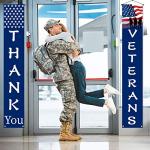 Thank You Veterans Hanging Banner Memorial Day Veterans Day American Flag Patriotic Decoration