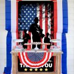 Thank You Veterans Door Cover Yard Signs Honoring All Who Served Porch Banner Memorial Day Veterans Day Decor Patriotic Military Backdrop for Front Door Wall Event Display (Black)