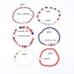 Lonext 12pcs American Flag Bracelet for Women Mens USA Red Blue White Beads Stretch Bracelet Set Patriotic 4th of July Independence Day