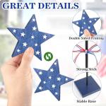 Sereliy 3 PCS Veterans Day Table Decorations Wooden Star Set, Rustic Patriotic 4th of July Tiered Tray Decor, Red White and Blue Decorations Veterans Day for Home (Elegant)