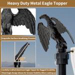 8 FT Indoor Flag Pole and Stand, Heavy Duty Indoor Flag Pole Kit with Weighted & Thickened Base, Eagle Topper, 3x5 FT American Flag, Adjustable Presidential Indoor Flagpole for Office School City Hall