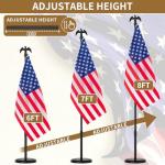 8 FT Indoor Flag Pole and Stand, Heavy Duty Indoor Flag Pole Kit with Weighted & Thickened Base, Eagle Topper, 3x5 FT American Flag, Adjustable Presidential Indoor Flagpole for Office School City Hall
