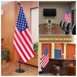 8 FT Indoor Flag Pole and Stand, Heavy Duty Indoor Flag Pole Kit with Weighted & Thickened Base, Eagle Topper, 3x5 FT American Flag, Adjustable Presidential Indoor Flagpole for Office School City Hall