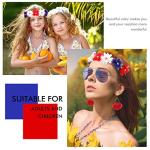 Hicarer 5pcs 4th of July Accessories Set Flower Patriotic Headband American Flag Sunglasses Red White Blue Necklace USA Tassel Earrings Fourth of July Outfits for Women Independence Memorial Day