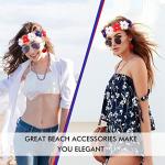 Hicarer 5pcs 4th of July Accessories Set Flower Patriotic Headband American Flag Sunglasses Red White Blue Necklace USA Tassel Earrings Fourth of July Outfits for Women Independence Memorial Day