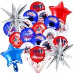 Hungdao Veterans Day Balloons Set 12 Inch American Blue Red White Balloon Thank You Veteran for Patriotic Independent Theme 4th of July Memorial Decorations Party Supplies(Veterans Day)