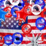 Hungdao Veterans Day Balloons Set 12 Inch American Blue Red White Balloon Thank You Veteran for Patriotic Independent Theme 4th of July Memorial Decorations Party Supplies(Veterans Day)
