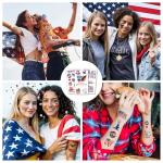 EMOME 4th of July Decorations, 10 Sheets Independence Day Face Tattoos Temporary, Red White and Blue American Flag for Party Supplies, 4th of July Accessories Patriotic Stickers for Women & Kids