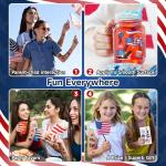 EMOME 4th of July Decorations, 10 Sheets Independence Day Face Tattoos Temporary, Red White and Blue American Flag for Party Supplies, 4th of July Accessories Patriotic Stickers for Women & Kids