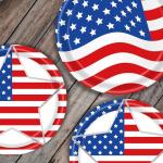 149PCS 4th of July Paper Plates and Napkins Sets Party Supplies Decorations American Flag Cups Banner Forks Tablecloth Fourth of July Table Decor Independence Patriotic Day Tableware Serve 20