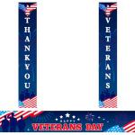 3 Pcs Veterans Day Decorations, Thank You Veterans Banner Veteran's Day Porch Banner Happy Veterans Day Yard Sign Veterans Thank You Flag Memorial Day Patriotic Decorations for Outdoor Garden
