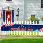3 Pcs Veterans Day Decorations, Thank You Veterans Banner Veteran's Day Porch Banner Happy Veterans Day Yard Sign Veterans Thank You Flag Memorial Day Patriotic Decorations for Outdoor Garden