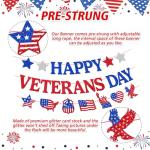 Happy Veterans Day Banner Remember and Honor Theme Decorations Thanks You Veterans Garland America Patriotic Military Army Soldier Heroes Veterans Day Party Supplies
