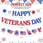 Happy Veterans Day Banner Remember and Honor Theme Decorations Thanks You Veterans Garland America Patriotic Military Army Soldier Heroes Veterans Day Party Supplies