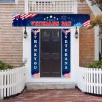 3 Pcs Veterans Day Decorations, Thank You Veterans Banner Veteran's Day Porch Banner Happy Veterans Day Yard Sign Veterans Thank You Flag Memorial Day Patriotic Decorations for Outdoor Garden